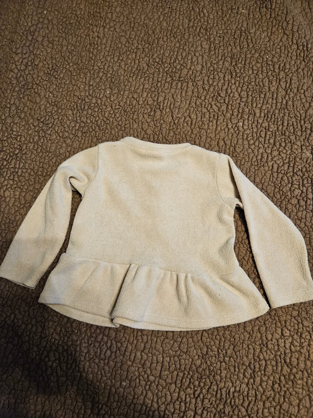 Zara Cream Peplum Light Sweater with Black Bow Details - Kids 18 Months